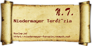 Niedermayer Terézia névjegykártya